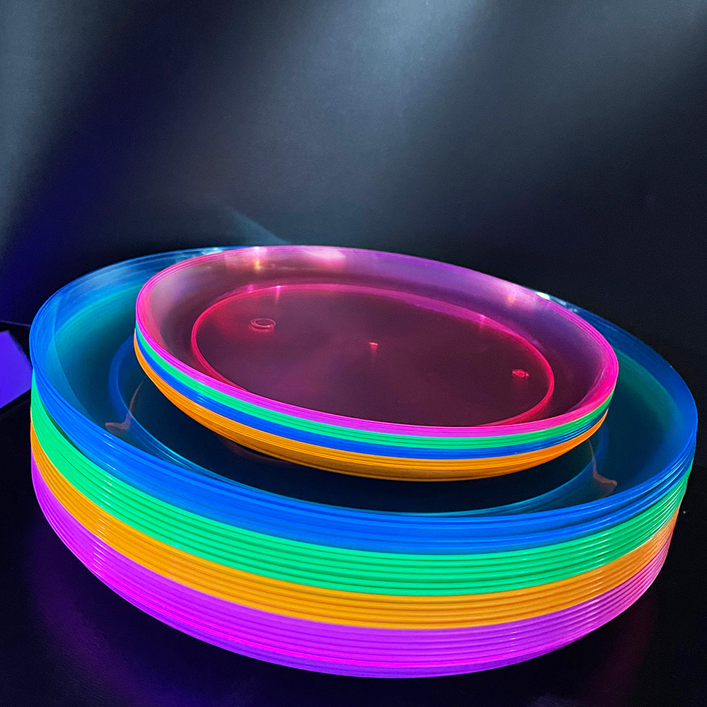 Cake Board Round - 32 Pcs Neon Black Light Party