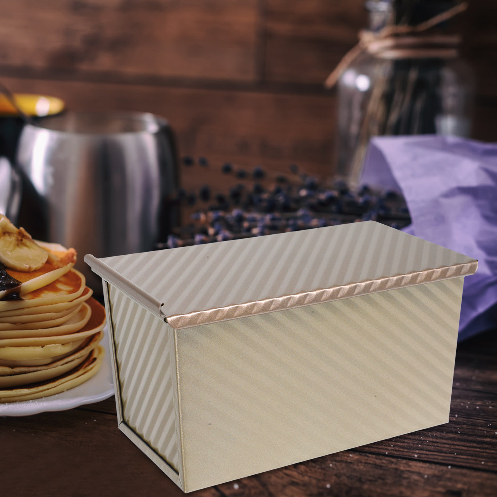 Kitchen Baking Pans - Rectangular Wave Pattern Toast Mold Metal