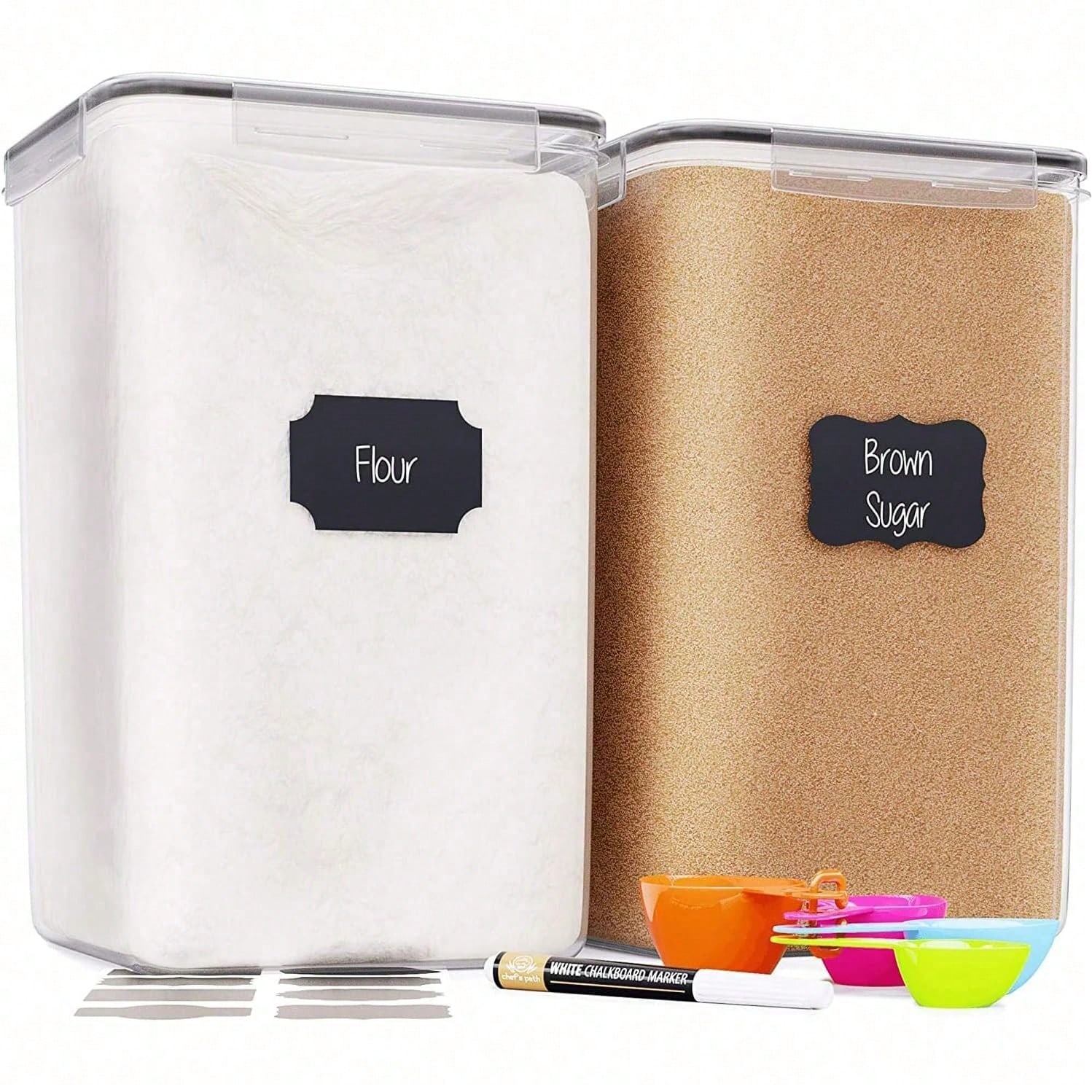 Kitchen Baking Canisters - 2PCS Large Food Storage Containers 9.5L