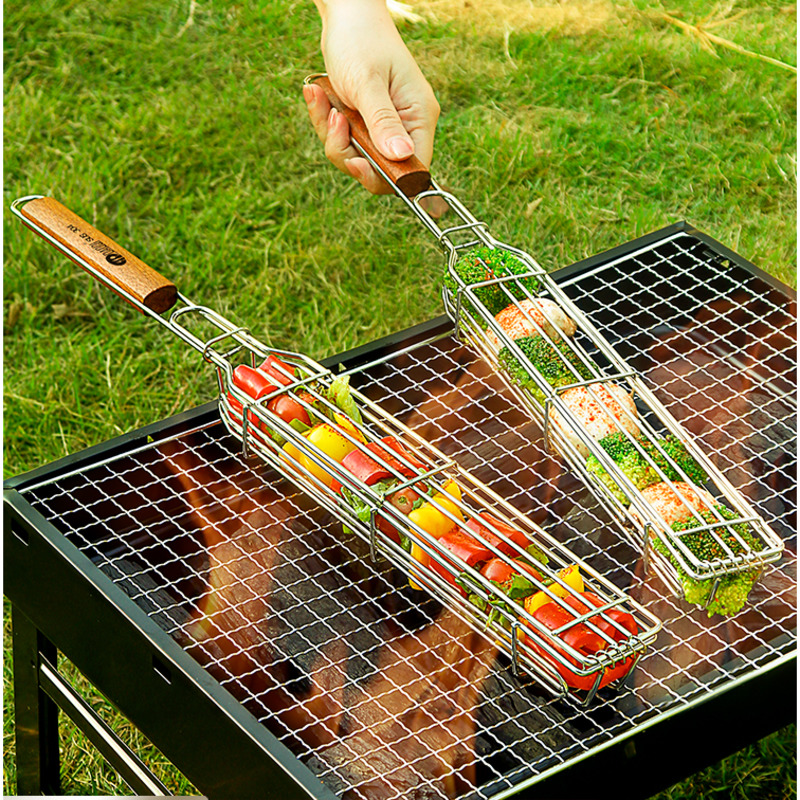 Kitchen Baking Utensils - 304 Stainless Steel Barbecue Cage Camping