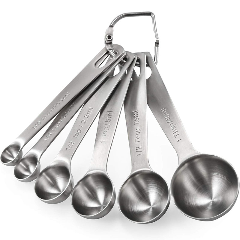 Kitchen Baking Kit - 6Pcs Measuring Spoons Set Stainless Steel