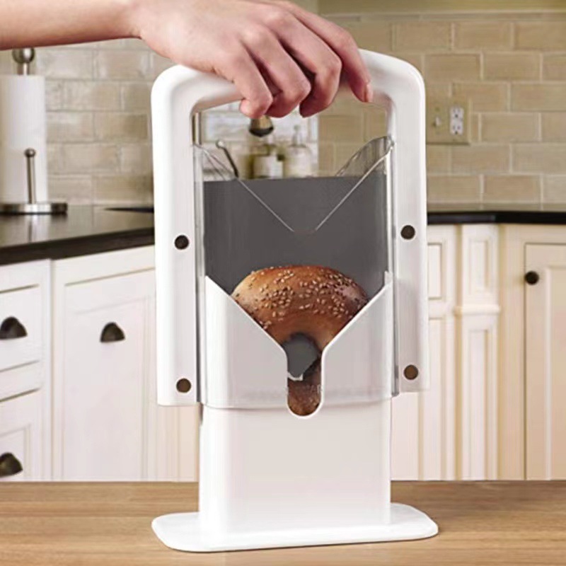Kitchen Baking Counter - Bagel Bread Slicer Guide Cutter Holder