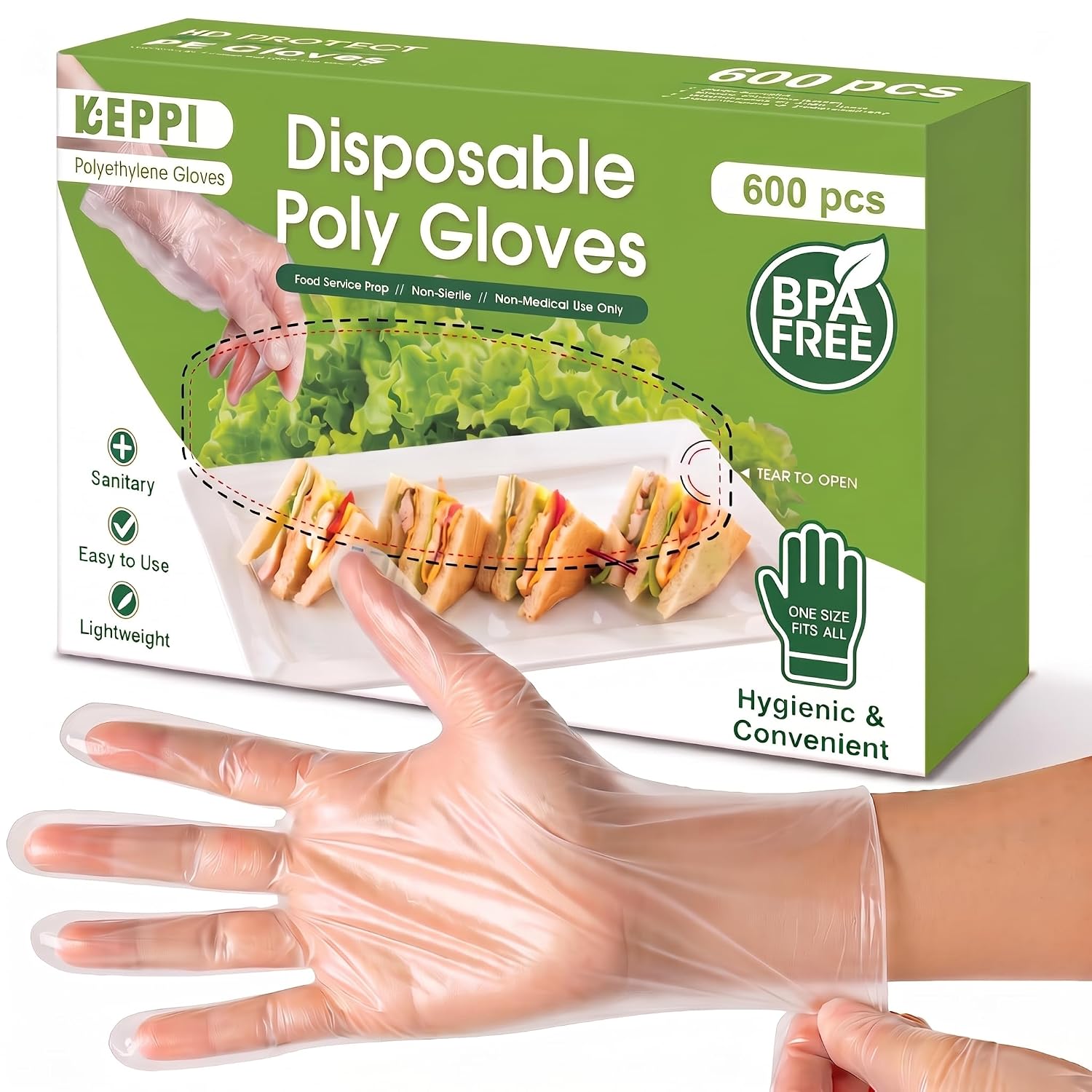 Kitchen Baking Gloves - Keppi 600 Pack Disposable Food Prep