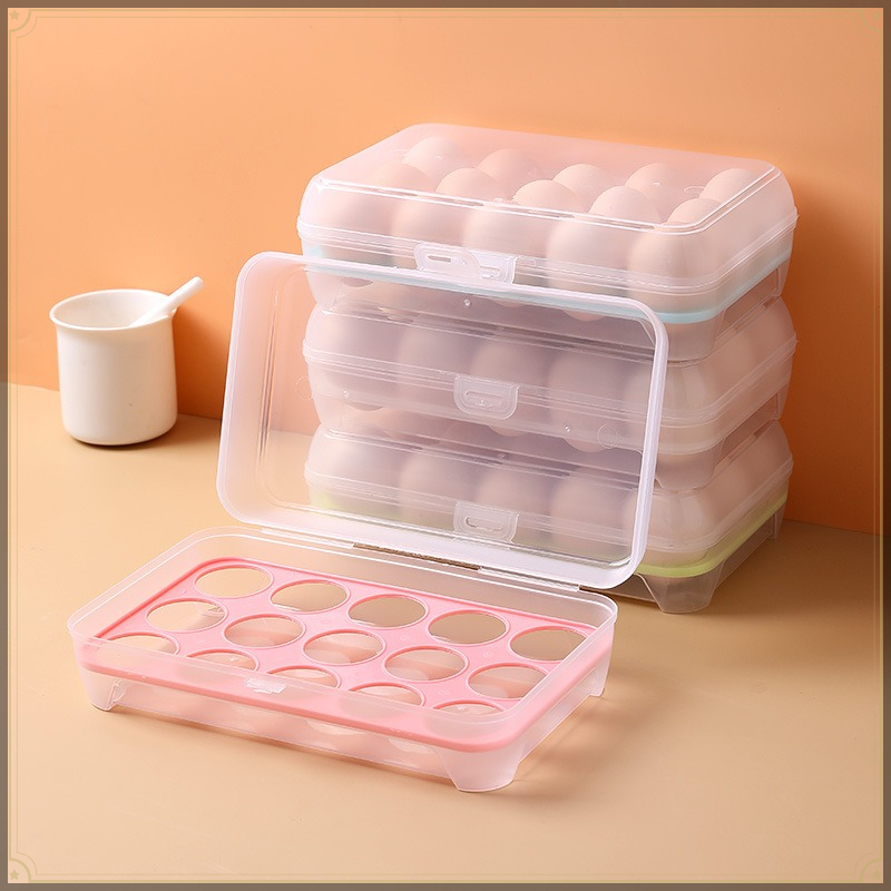 Kitchen Baking Tray Storage - Egg Storage Box 15 Grids PP