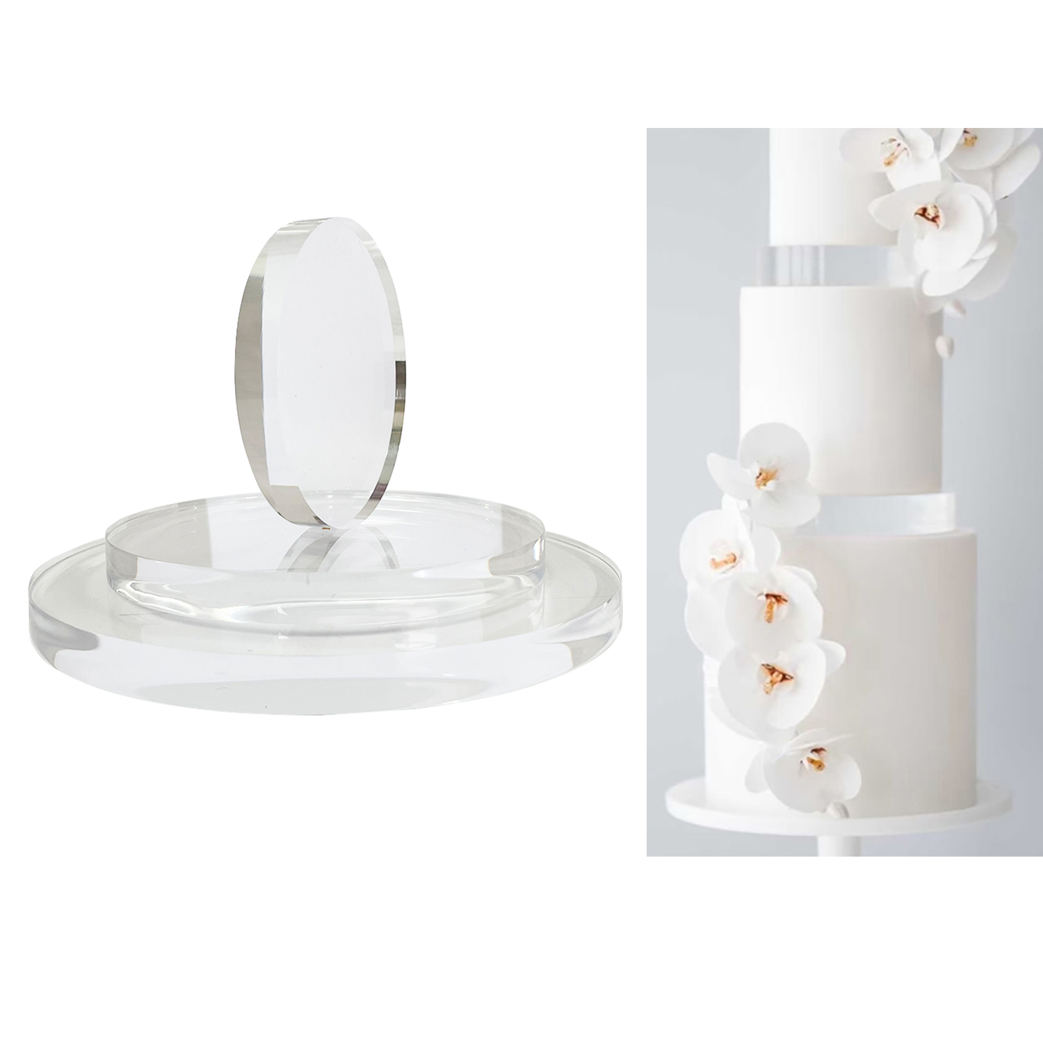 Cake Board Round - 15mm Thick Ultra Polished Round Acrylic
