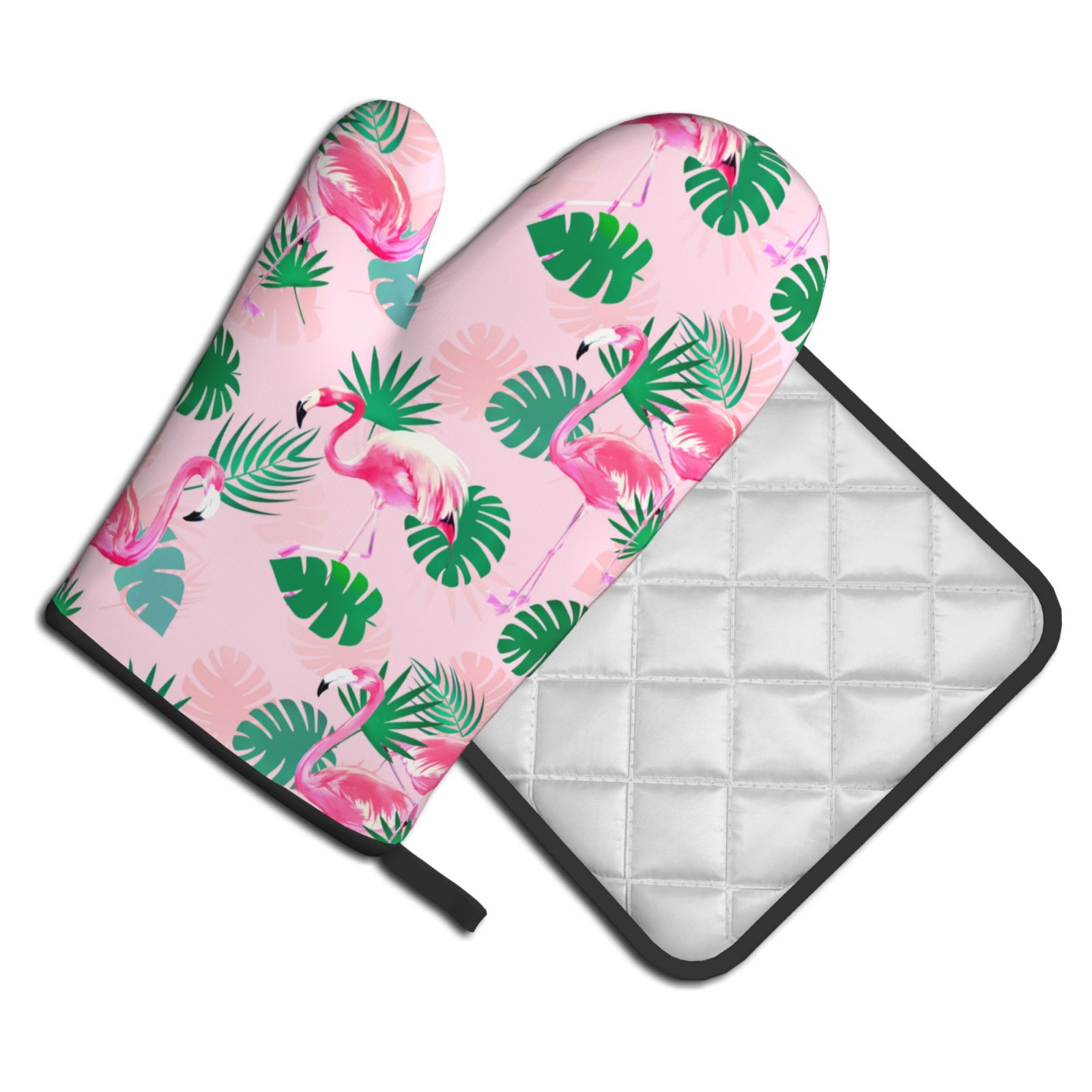 Kitchen Baking Counter - Flamingo Oven Mitts and Pot Holders
