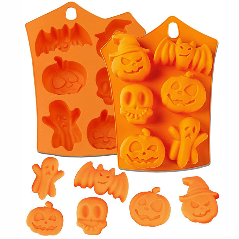 Kitchen Baking Utensils - Halloween Moulds Nonstick Silicone Pumpkin Mold