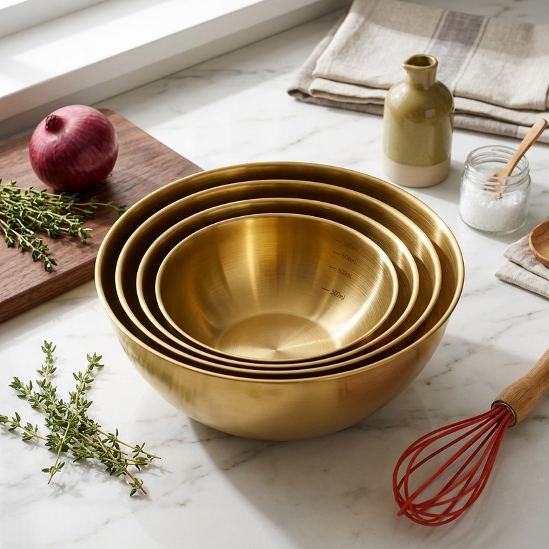 Kitchen Baking Kit - 3PCS Stainless Steel Mixing Bowls Set,