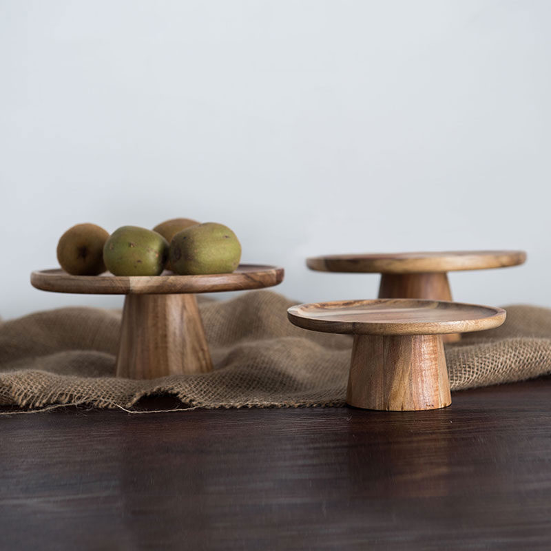 KEMORELA High Stand Wooden Cak - đánh giá và giá Cake Board Round