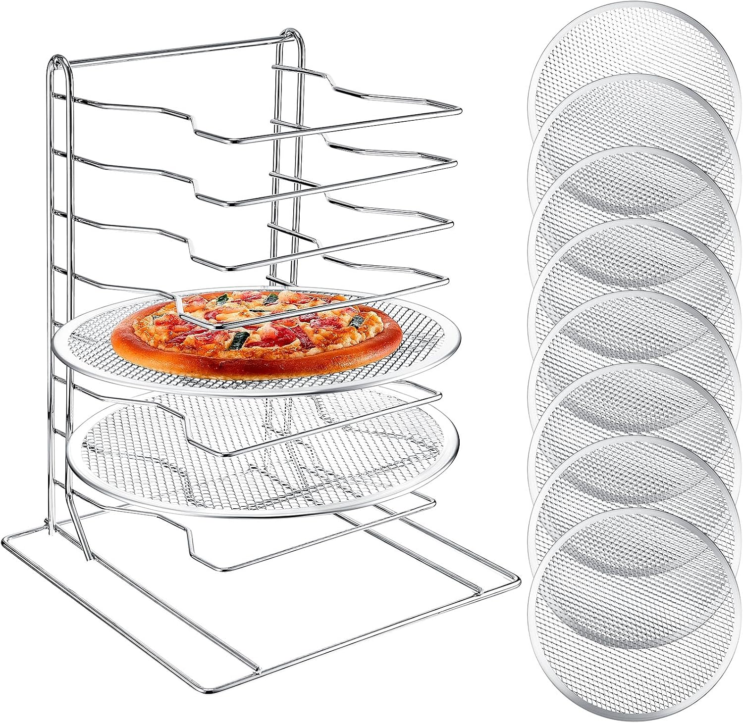 Pizza Rack 8 Tiered Stand With - đánh giá và giá Kitchen Baking Pans