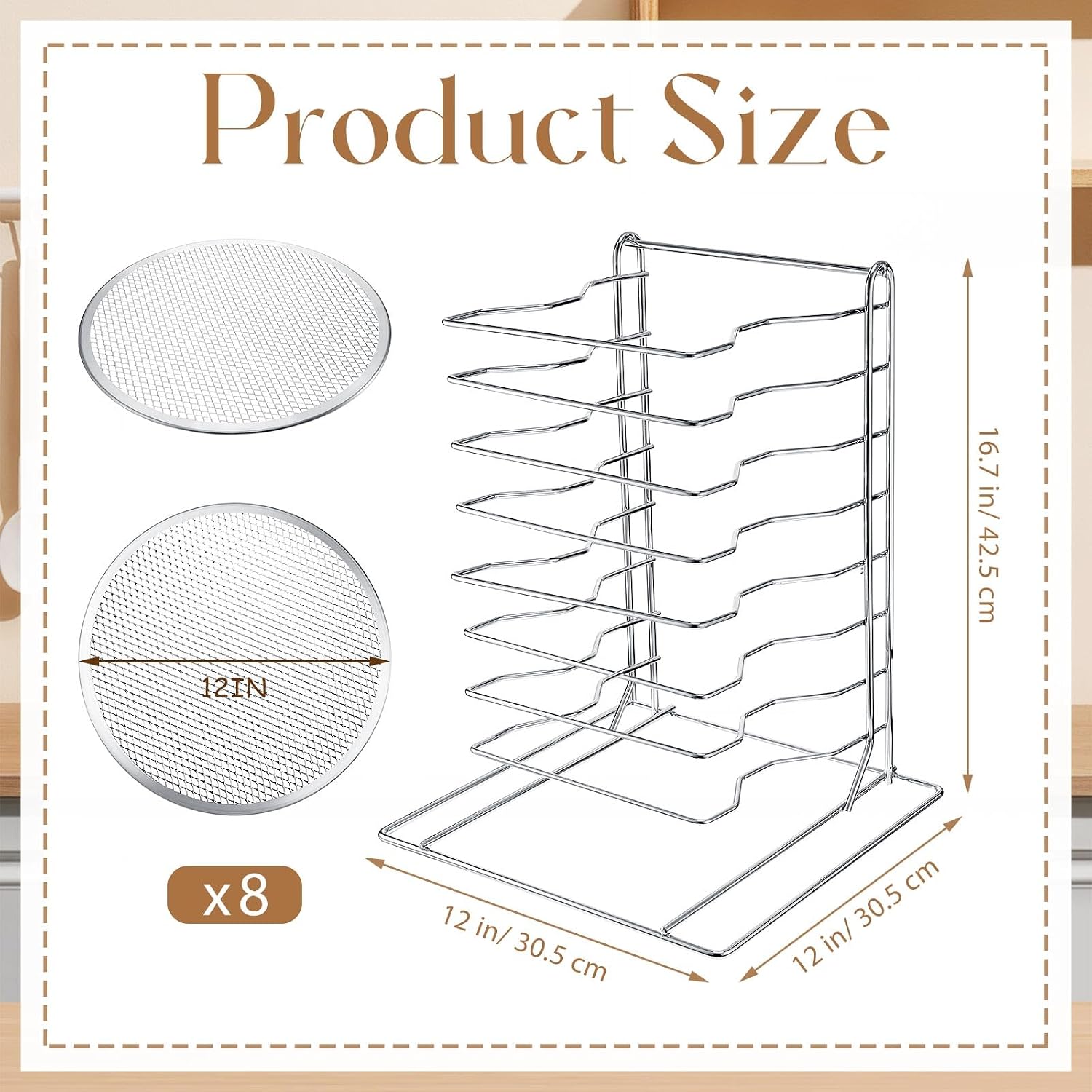 Pizza Rack 8 Tiered Stand With - đánh giá và giá Kitchen Baking Pans