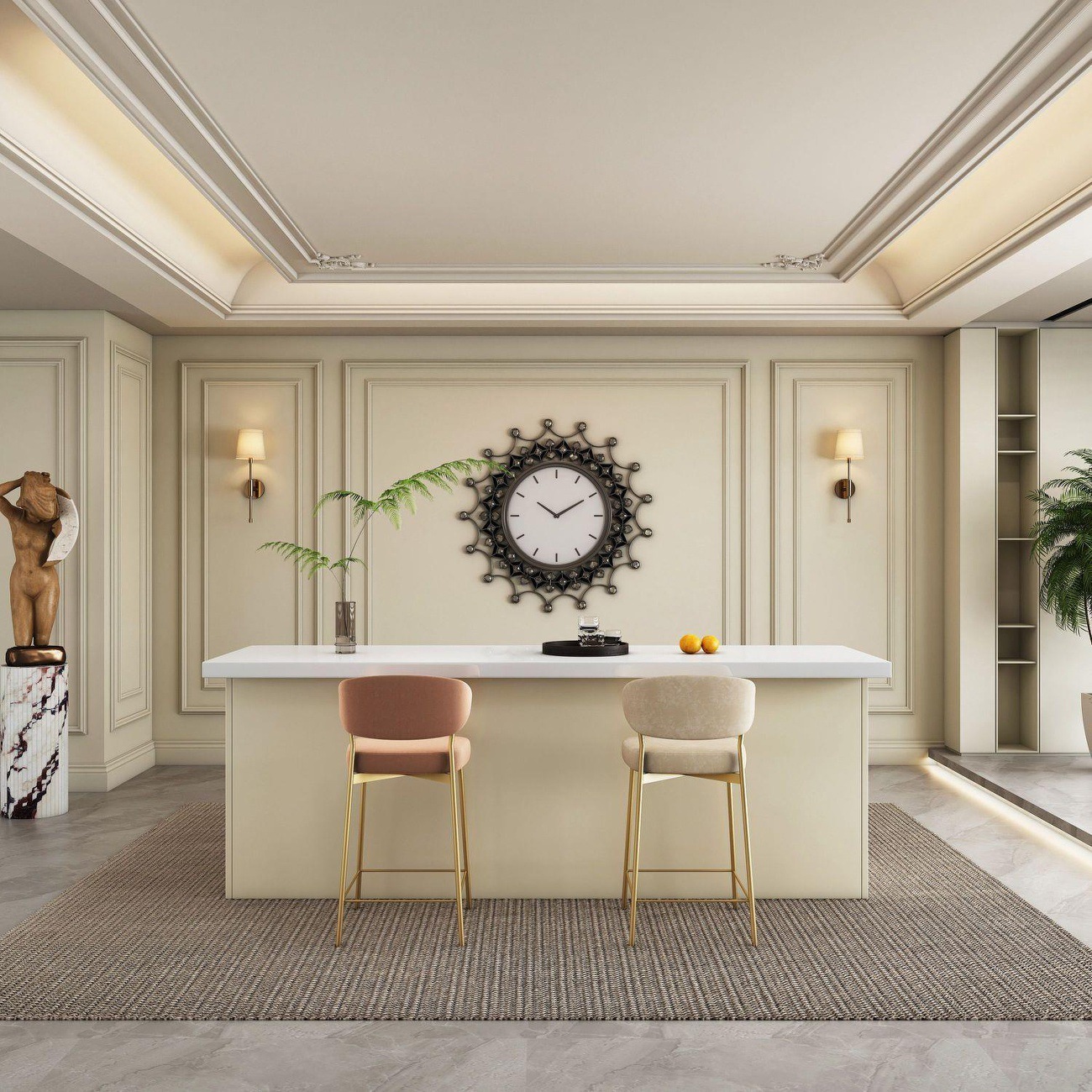 Modern light luxury bar, home  - đánh giá và giá Kitchen Baking Counter