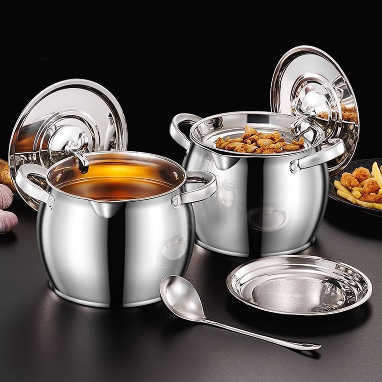 Grease Container Stainless Ste - đánh giá và giá Kitchen Baking Canisters
