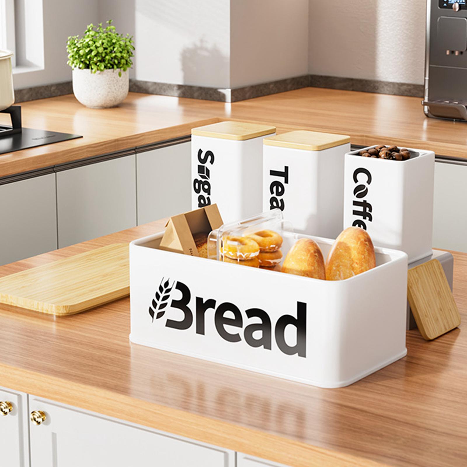 Iron Bamboo Bread Storage Bin  - đánh giá và giá Kitchen Baking Canisters