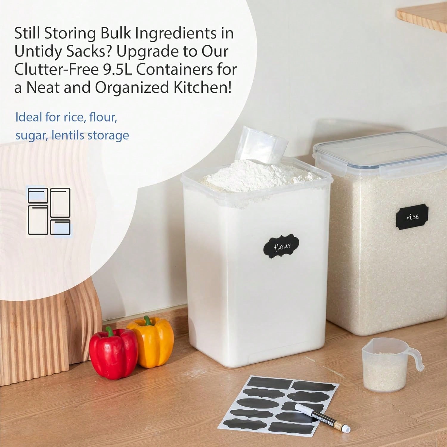 Extra Large Airtight Food Stor - đánh giá và giá Kitchen Baking Canisters