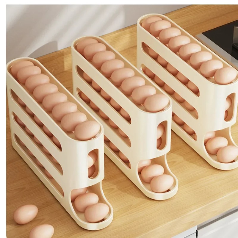 4 Layers Automatic Rolling Egg - đánh giá và giá Kitchen Baking Tray Storage