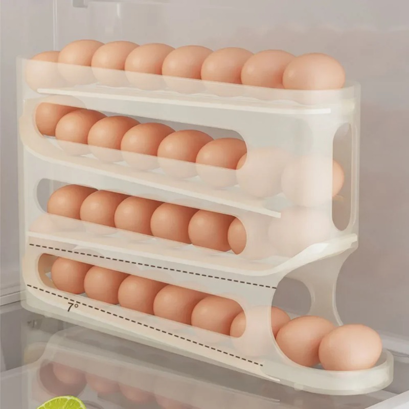 4 Layers Automatic Rolling Egg - đánh giá và giá Kitchen Baking Tray Storage
