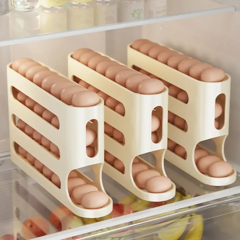 4 Layers Automatic Rolling Egg - đánh giá và giá Kitchen Baking Tray Storage