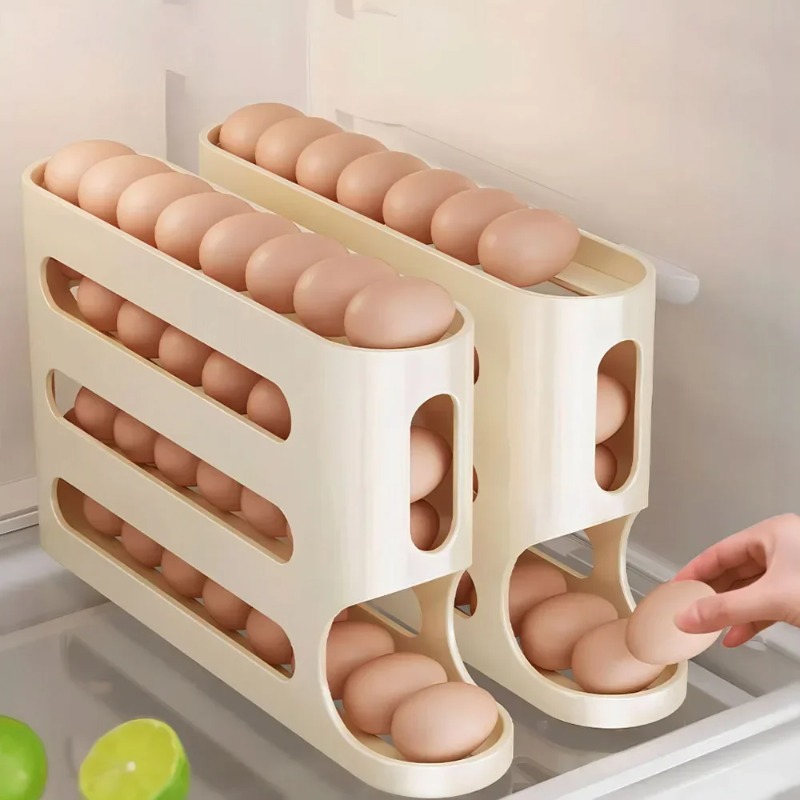 4 Layers Automatic Rolling Egg - đánh giá và giá Kitchen Baking Tray Storage