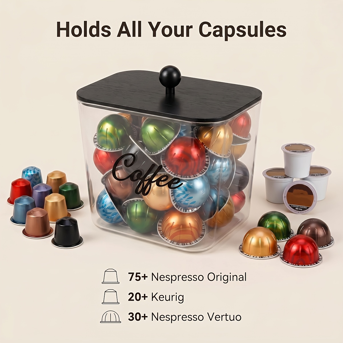 Coffee Pod Holder with Lids Pl - đánh giá và giá Kitchen Baking Tins