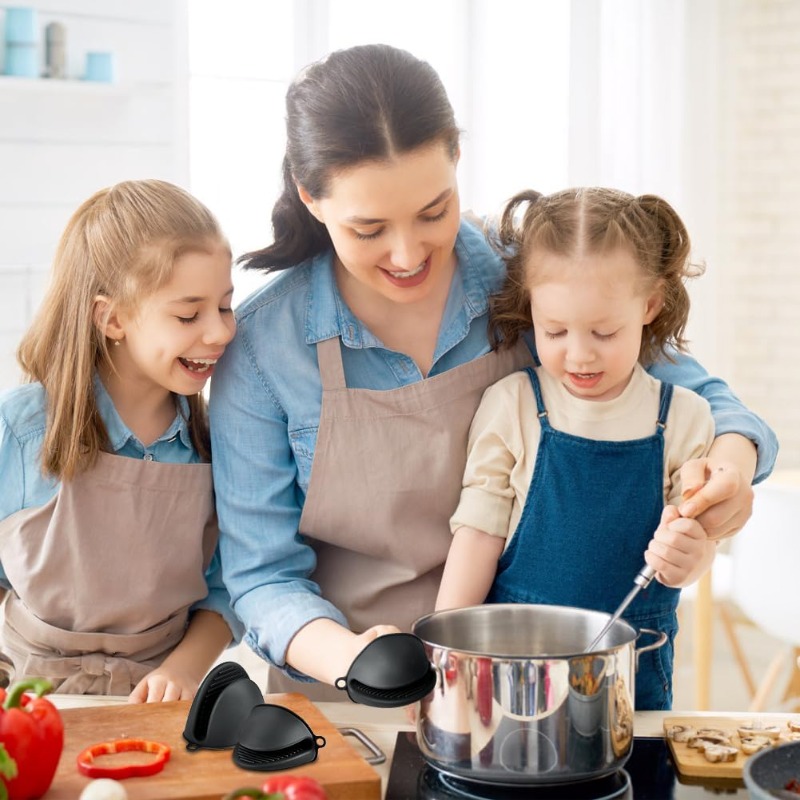 1 Pair Silicone Anti-heat Glov - đánh giá và giá Kitchen Baking Gloves