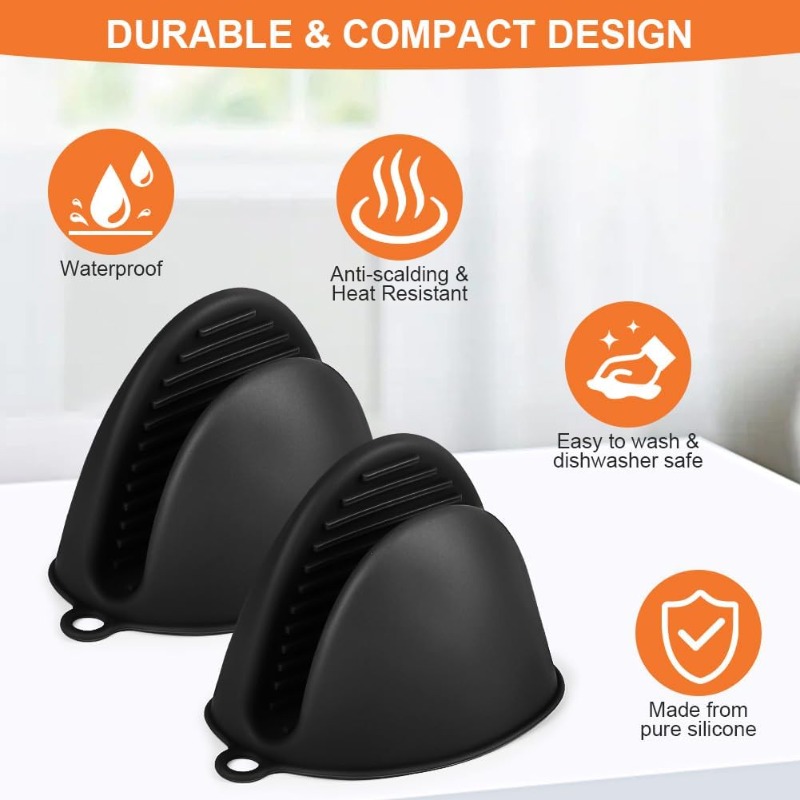 1 Pair Silicone Anti-heat Glov - đánh giá và giá Kitchen Baking Gloves