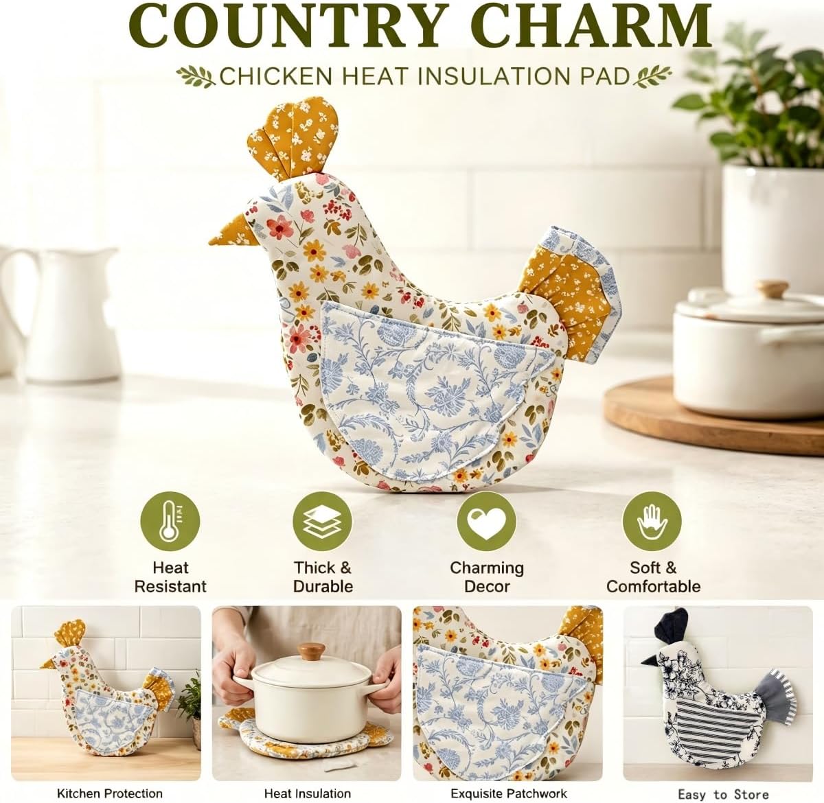 Handmade Hen Shaped Oven Mitt  - đánh giá và giá Kitchen Baking Gloves