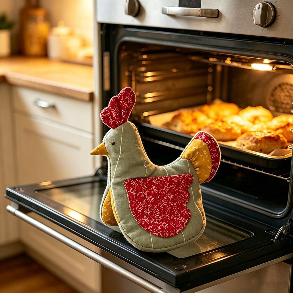 Handmade Hen Shaped Oven Mitt  - đánh giá và giá Kitchen Baking Gloves