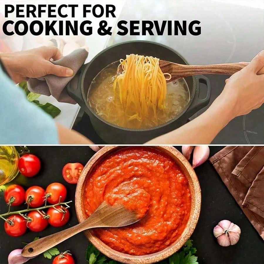 5 PCS Wooden Spoons, Sturdy Wo - đánh giá và giá Kitchen Baking Utensils