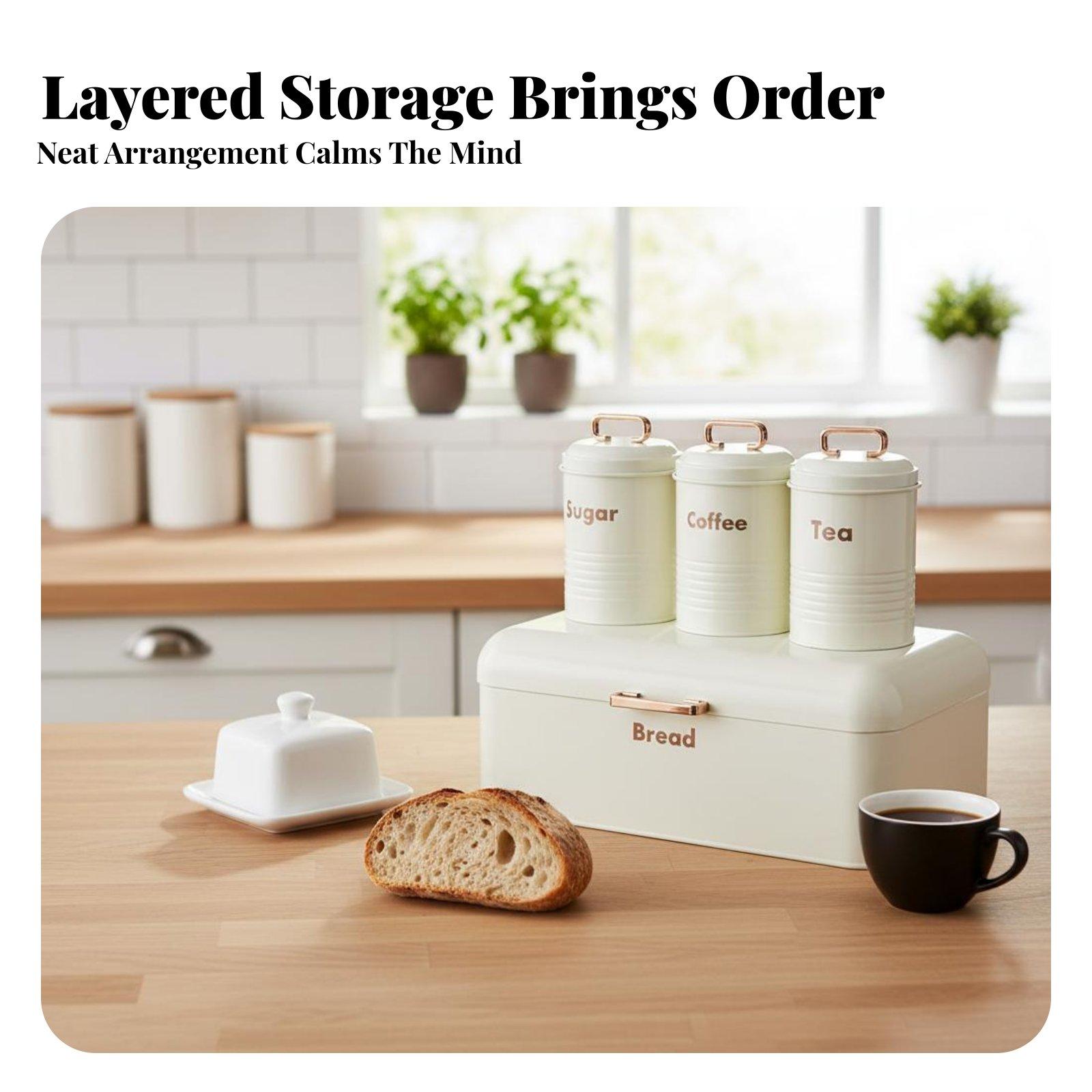 Metal Bread Box for Kitchen wi - đánh giá và giá Kitchen Baking Canisters
