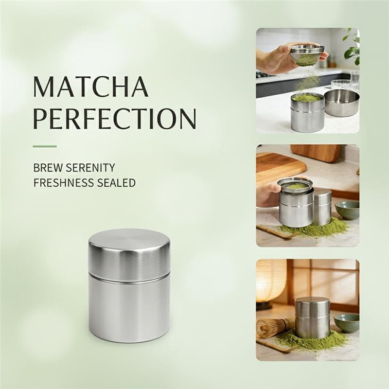 Stainless Steel Matcha Powder  - đánh giá và giá Kitchen Baking Canisters