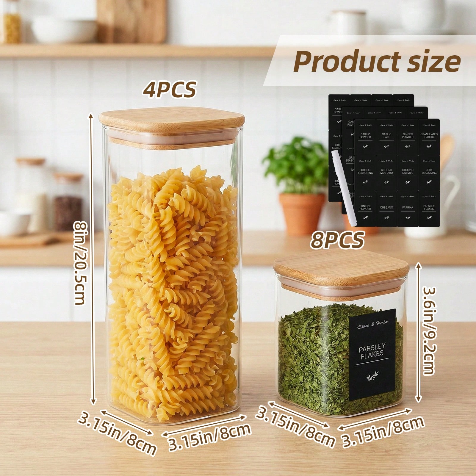 Tomnk 12pcs Glass Food Storage - đánh giá và giá Kitchen Baking Canisters