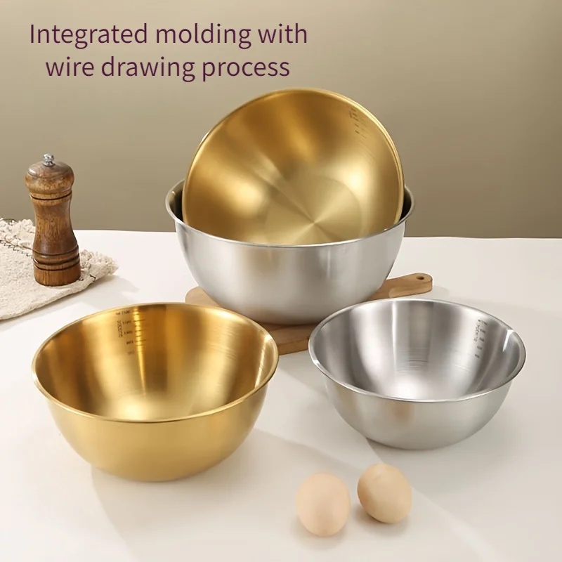 3PCS Stainless Steel Mixing Bo - đánh giá và giá Kitchen Baking Kit