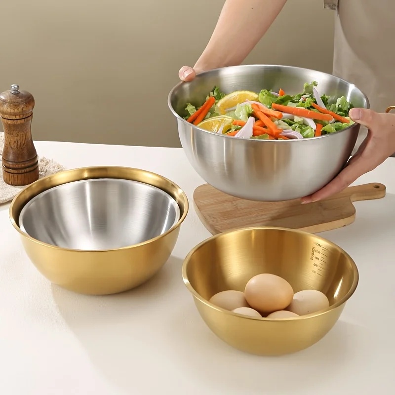 3PCS Stainless Steel Mixing Bo - đánh giá và giá Kitchen Baking Kit